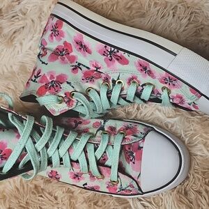Rare AriZona Ice Tea Green Canvas Hi Top Sneakers Green Tea Shoes M 10 W 11.5